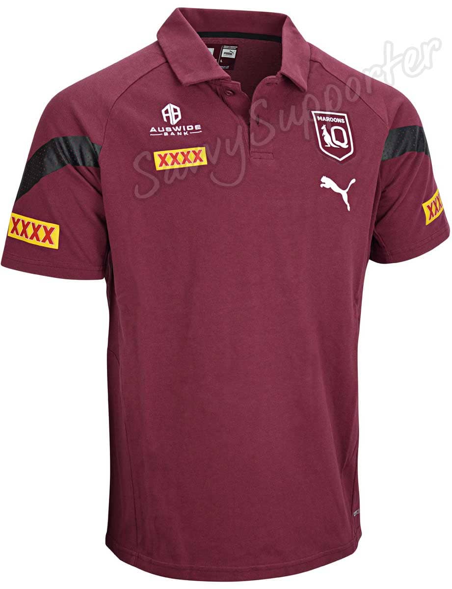 QLD Maroons 2023 State Of Origin Mens Maroon Team Polo Shirt