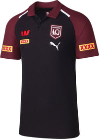 QLD Maroons 2024 State of Origin Mens Black Team Polo Shirt