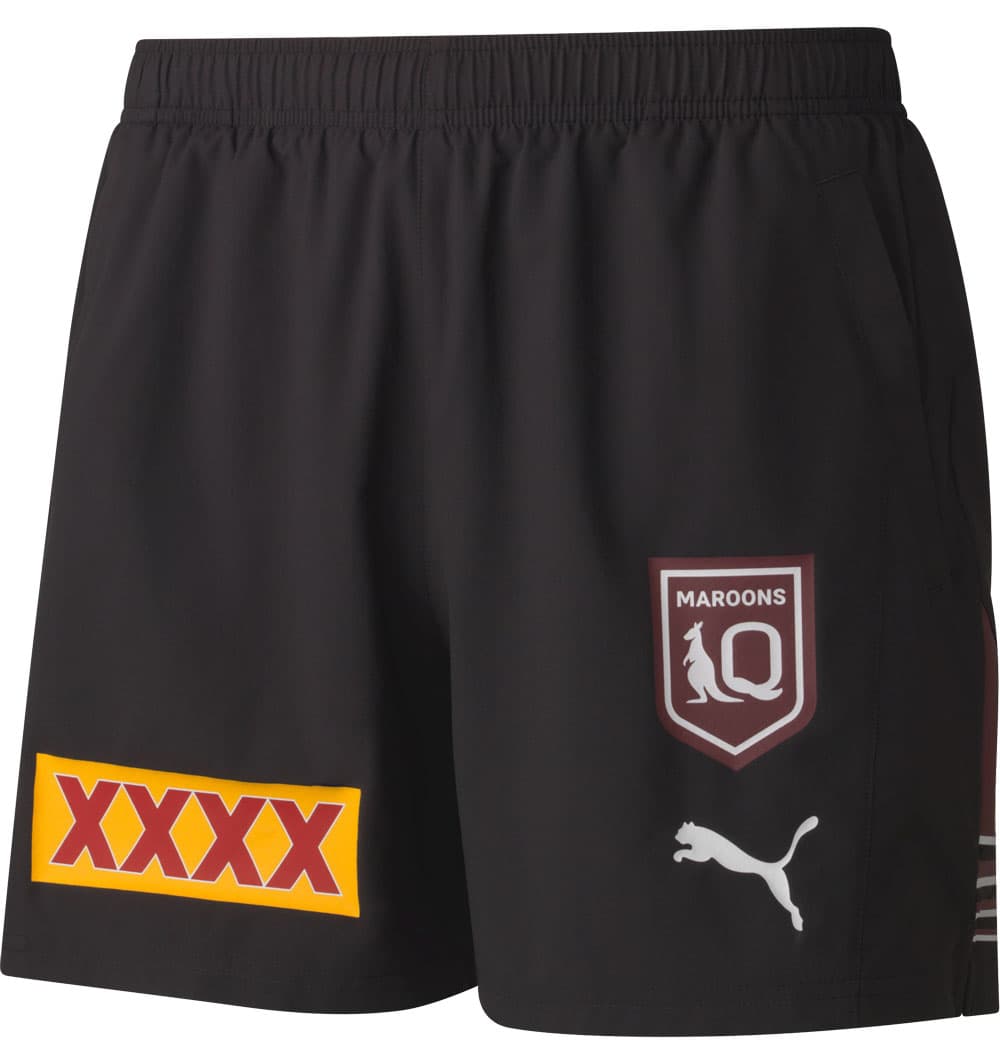 QLD Maroons 2024 State of Origin Mens Black Training Shorts