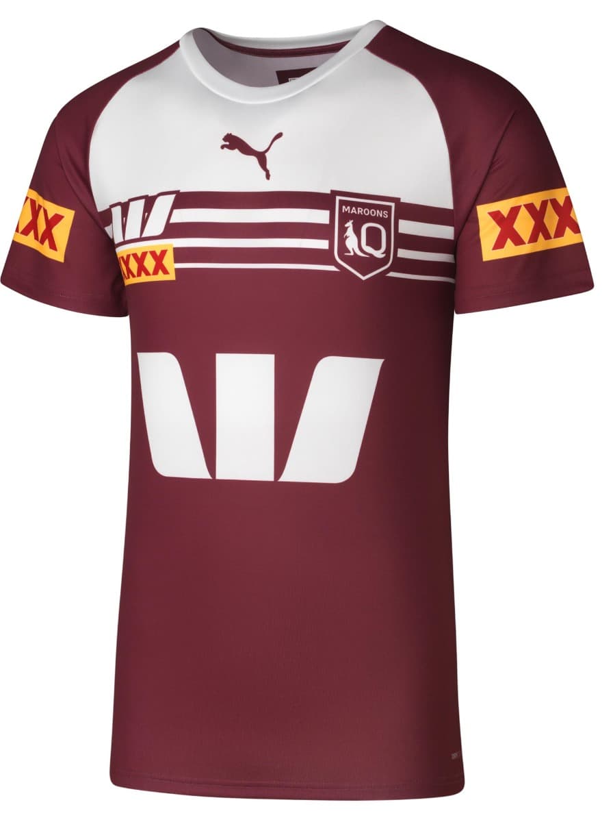 QLD Maroons 2024 State of Origin Mens Maroon Training Shirt