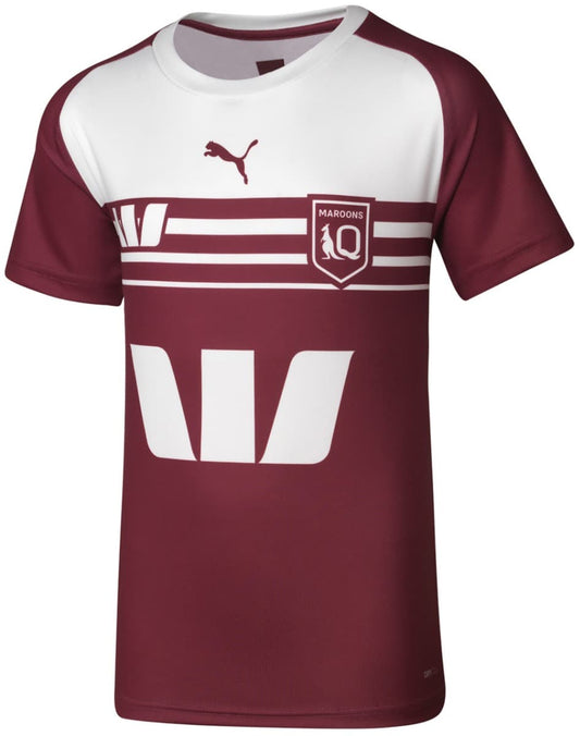 QLD Maroons 2024 State of Origin Kids Maroon Training Shirt