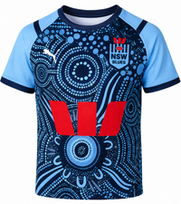 NSW Blues State of Origin Kids Indigenous Jersey