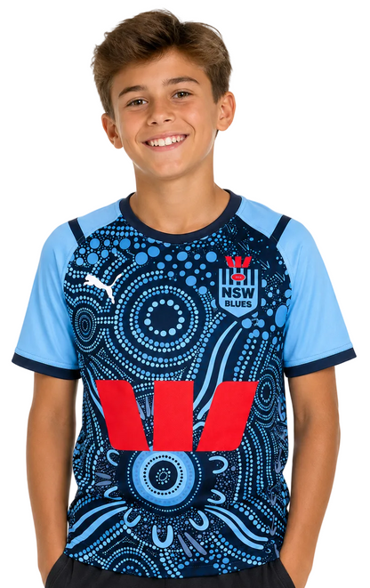 NSW Blues State of Origin Kids Indigenous Jersey