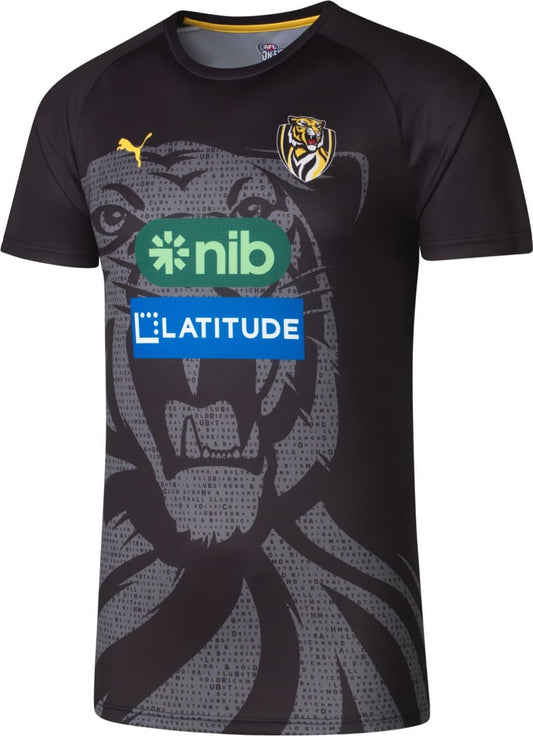 Richmond Tigers 2025 AFL Mens Black Training Shirt