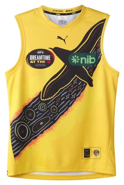 Richmond Tigers 2025 AFL Kids Indigenous Dreamtime Guernsey