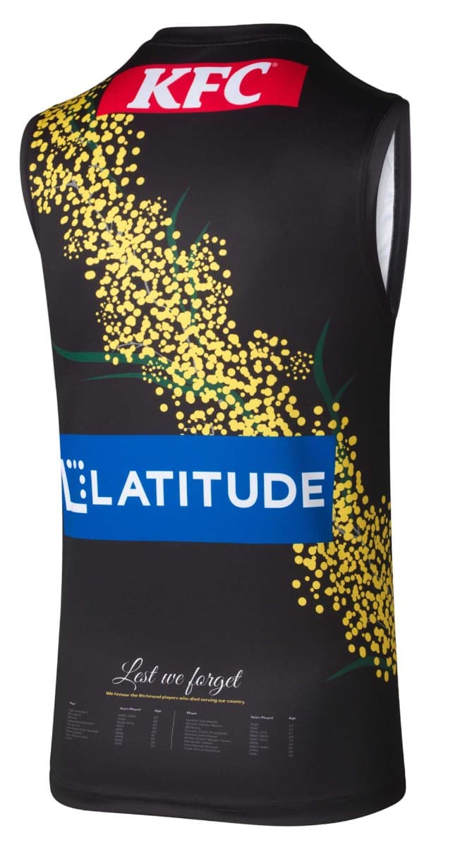 Richmond Tigers 2025 AFL Mens Anzac Guernsey