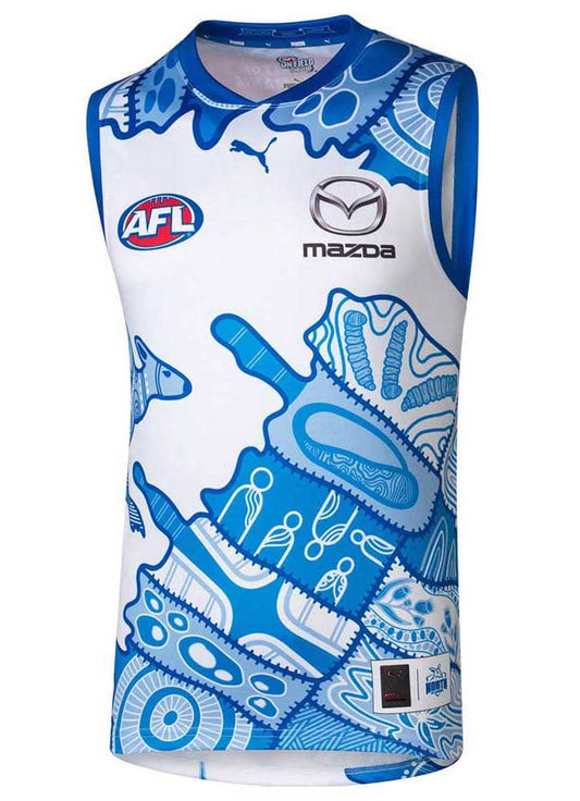 North Melbourne Kangaroos 2025 AFL Mens Indigenous Guernsey