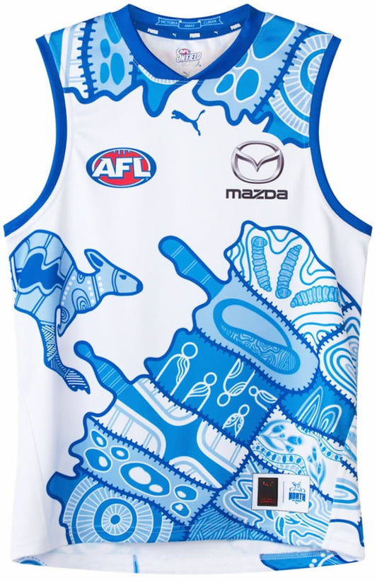 North Melbourne Kangaroos 2025 AFL Kids Indigenous Guernsey