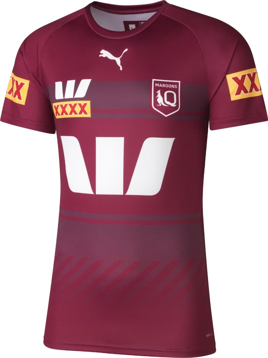 QLD Maroons State of Origin 2025 NRL Mens Maroon Training Shirt