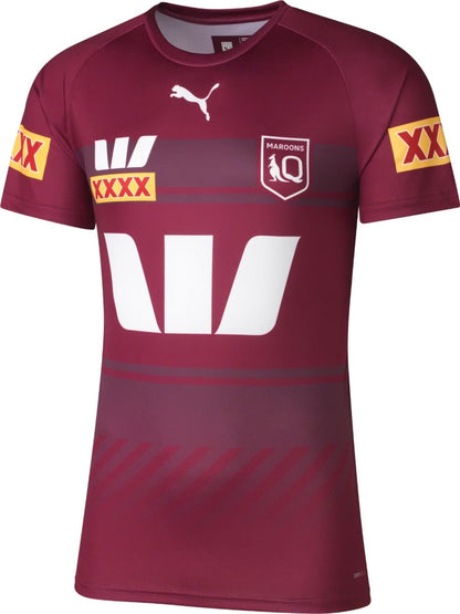 QLD Maroons State of Origin 2025 NRL Mens Maroon Training Shirt