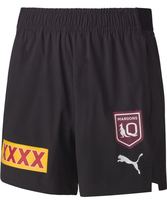 QLD Maroons State of Origin 2025 NRL Mens Black Training Shorts