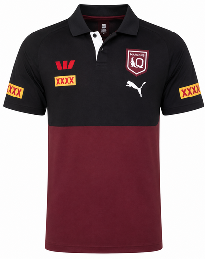 QLD Maroons State of Origin 2025 NRL Mens Maroon Team Polo Shirt