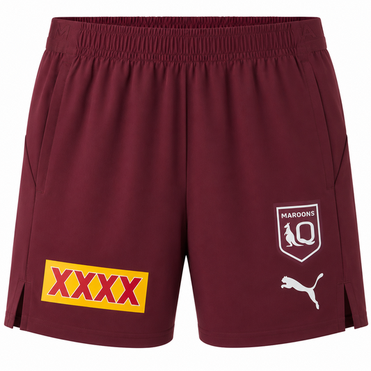 QLD Maroons 2026 State of Origin Mens Maroon Training Gym Shorts