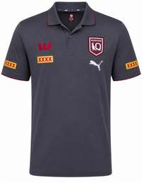 QLD Maroons 2026 State of Origin Mens Grey Team Polo Shirt