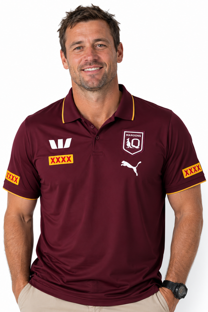 QLD Maroons 2026 State of Origin Mens Maroon Team Polo Shirt