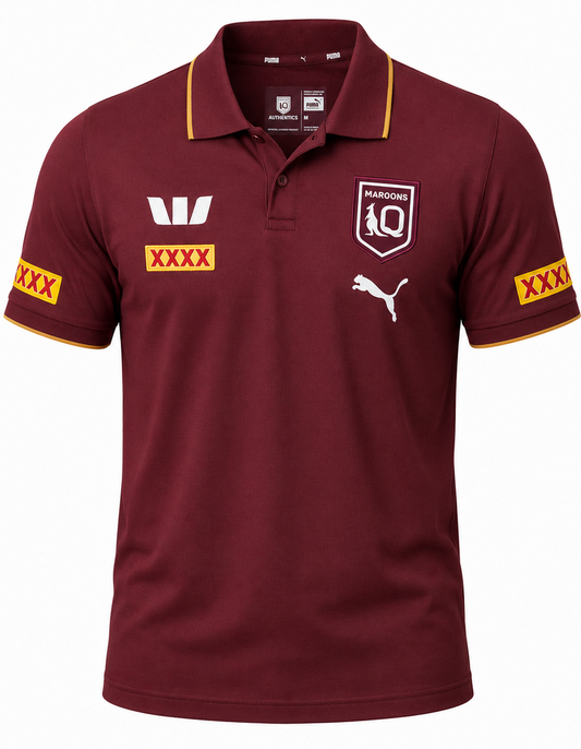 QLD Maroons 2026 State of Origin Mens Maroon Team Polo Shirt