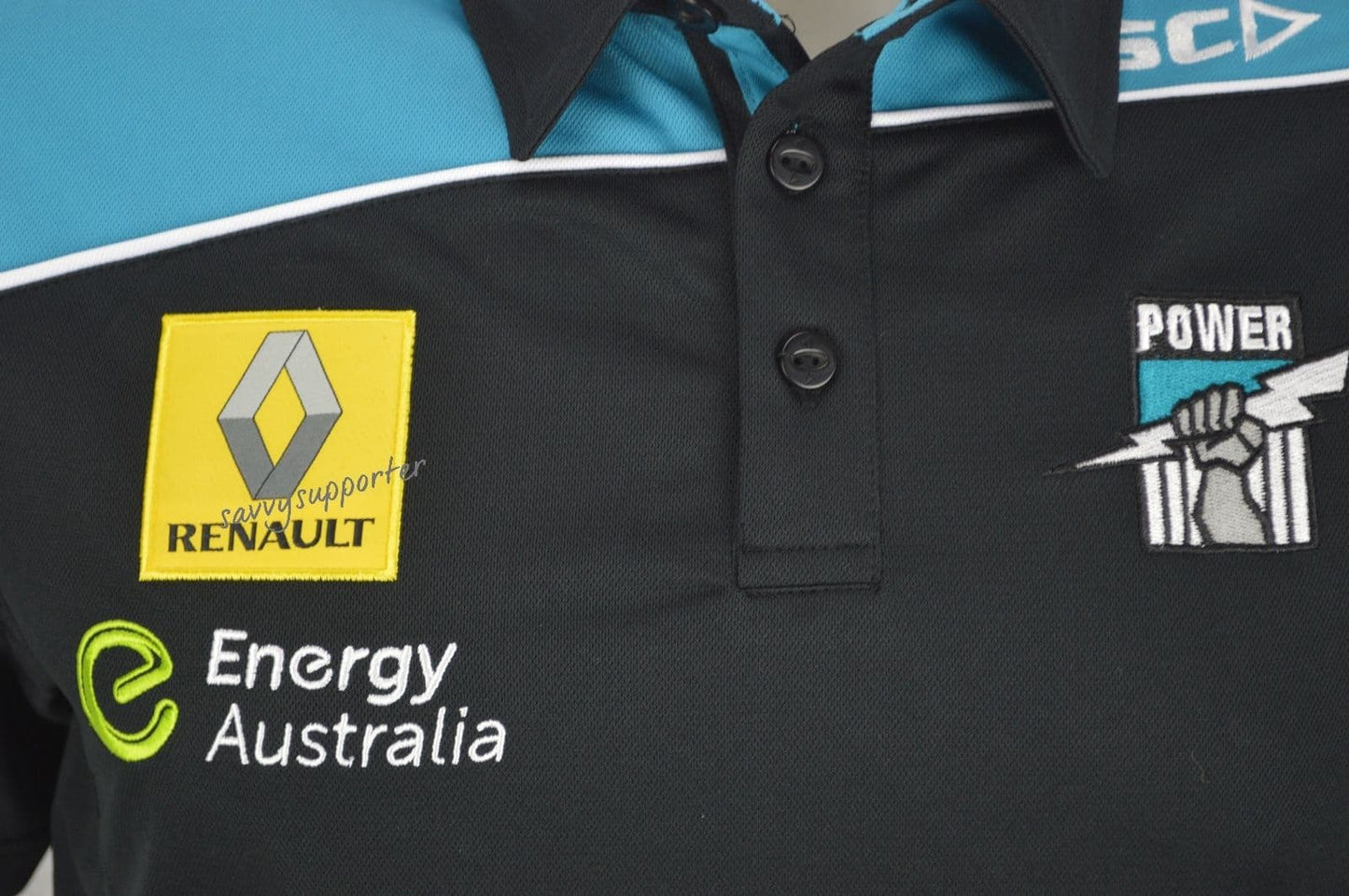 Port Adelaide Power AFL Black Performance Polo Shirt