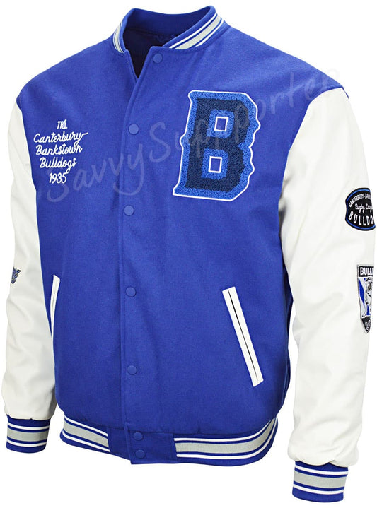 Canterbury Bulldogs NRL Mens Oversized Varsity Jacket