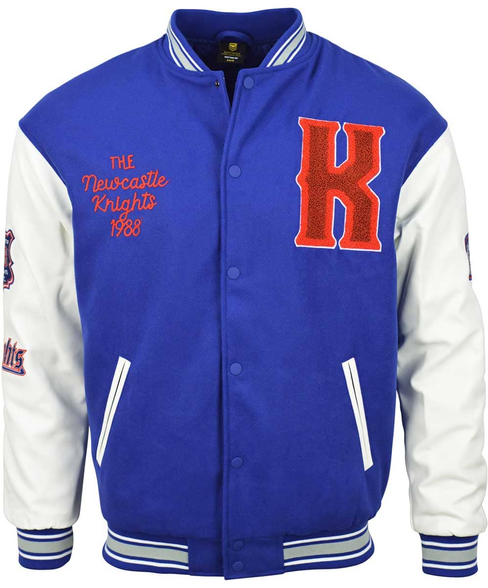Newcastle Knights NRL Mens Varsity Jacket ***OVERSIZE PRODUCT***