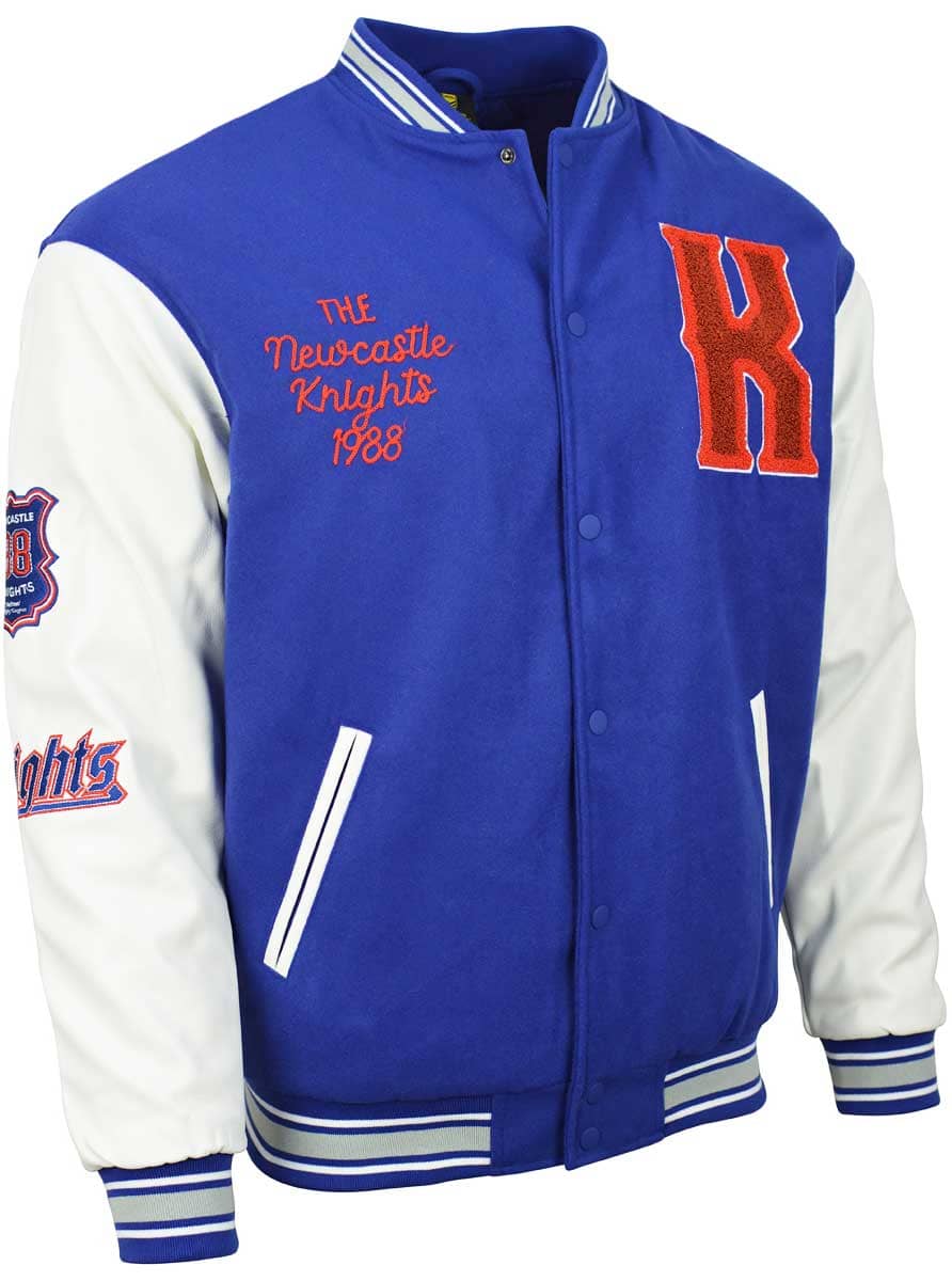 Newcastle Knights NRL Mens Varsity Jacket ***OVERSIZE PRODUCT***