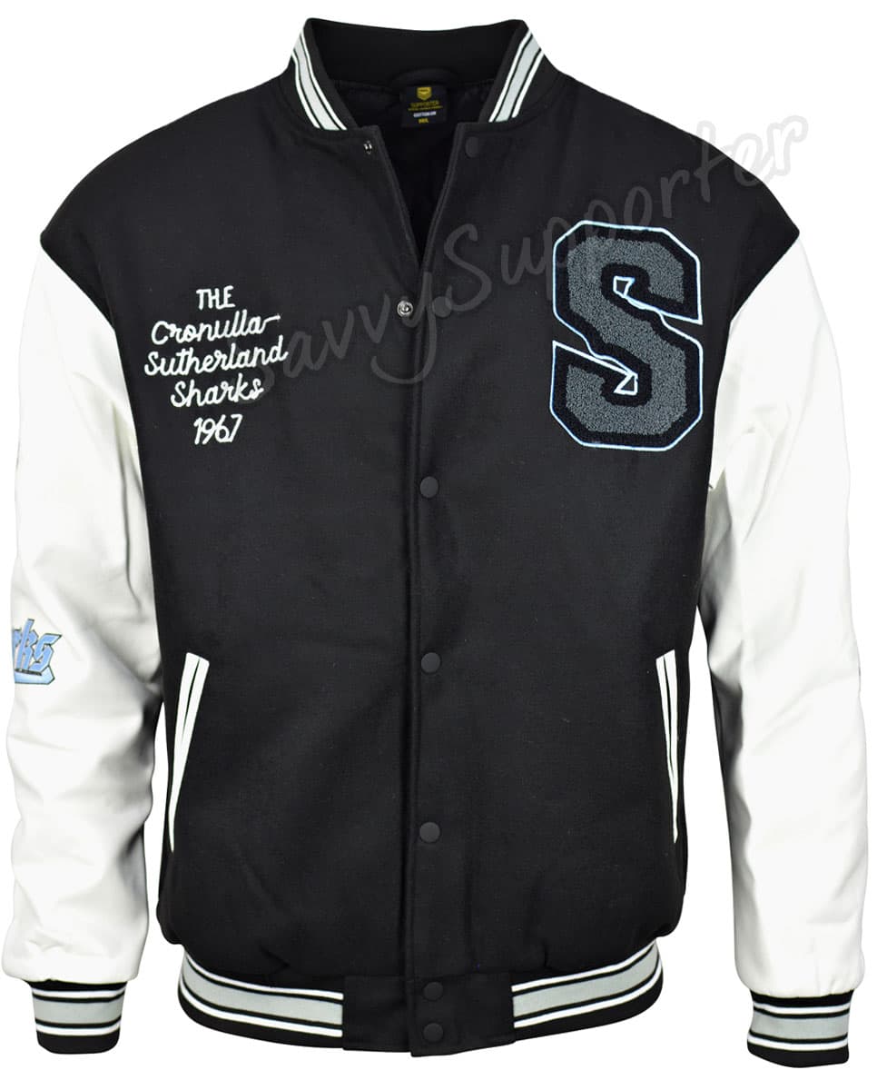 Cronulla Sharks NRL Mens Varsity Jacket ***OVERSIZE PRODUCT***