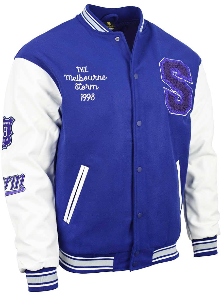 Melbourne Storm NRL Mens Varsity Jacket ***OVERSIZE PRODUCT***