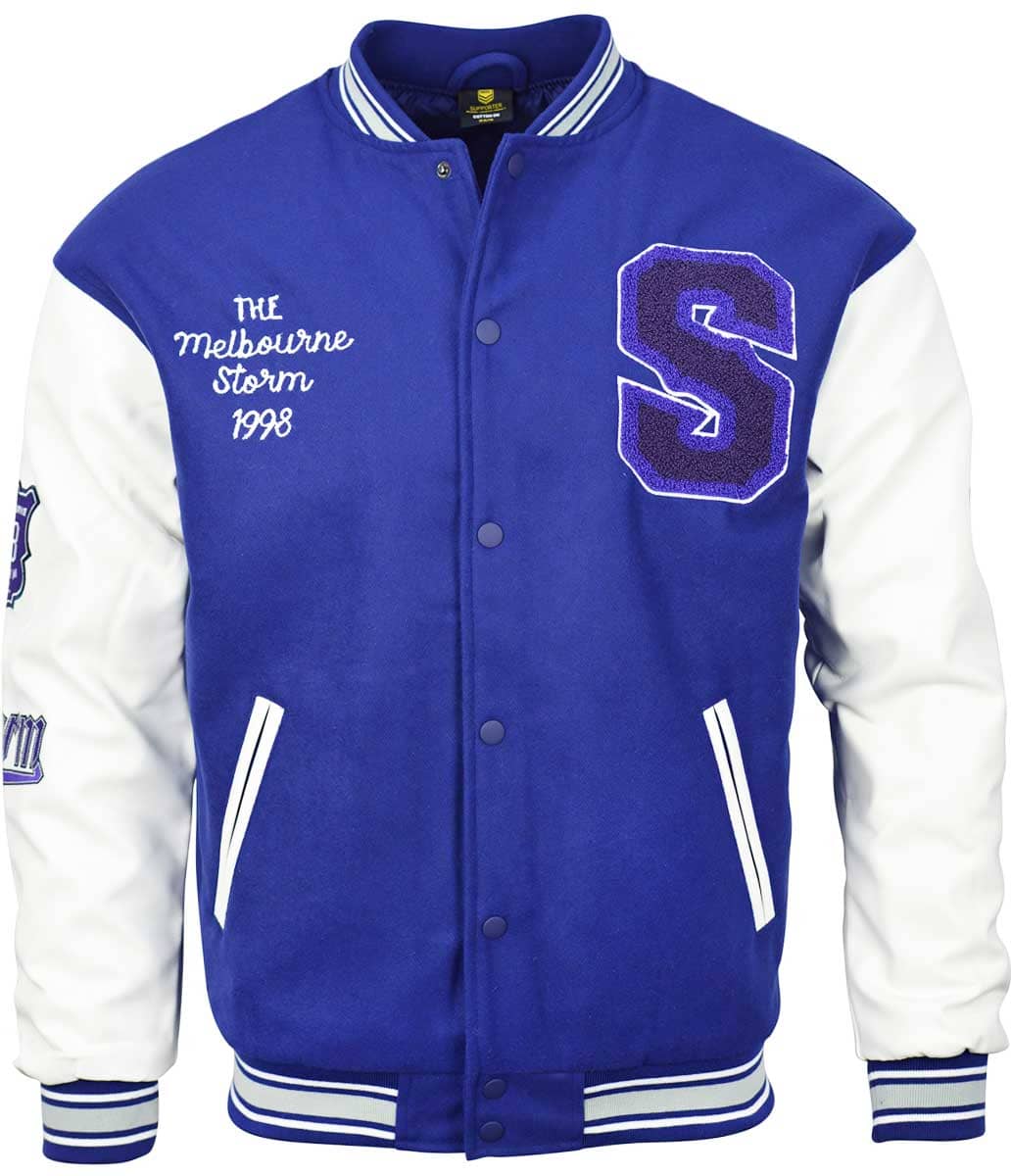 Melbourne Storm NRL Mens Varsity Jacket ***OVERSIZE PRODUCT***