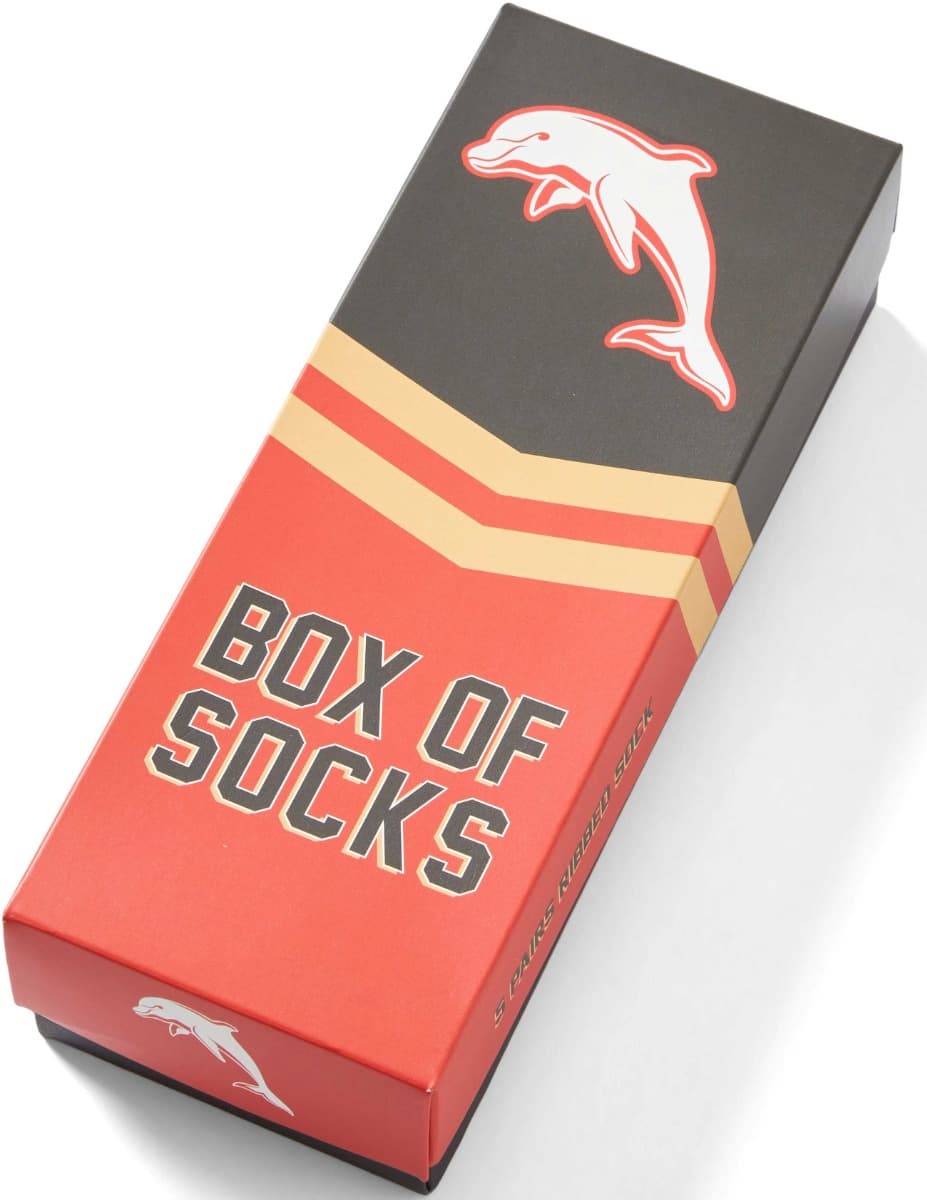 Dolphins 2025 NRL Retro 5 Pack Box Socks