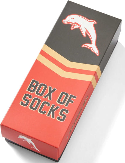 Dolphins 2025 NRL Retro 5 Pack Box Socks