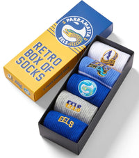 Parramatta Eels 2025 NRL Retro 5 Pack Box Socks