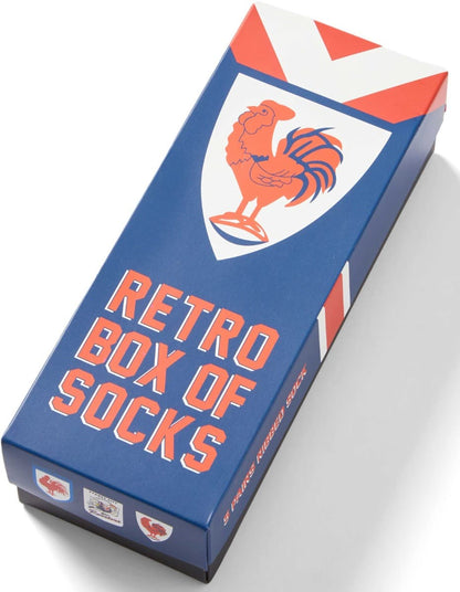 Sydney Roosters 2025 NRL Retro 5 Pack Box Socks