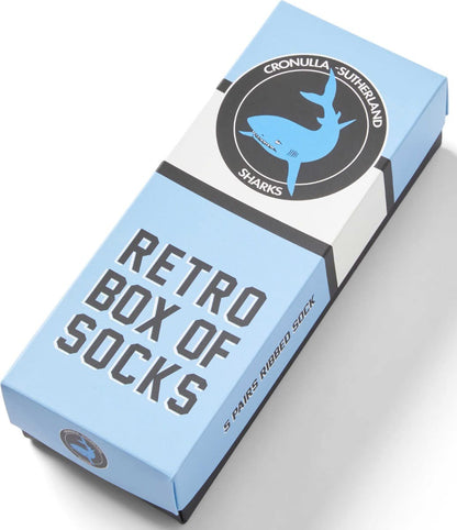 Cronulla Sharks 2025 NRL Retro 5 Pack Box Socks