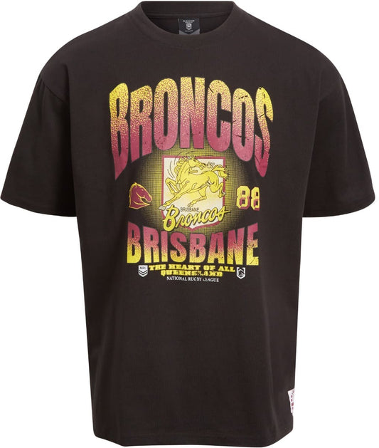 Brisbane Broncos 2025 NRL Mens Boxy Fit Graphic Shirt