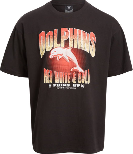 Dolphins 2025 NRL Mens Boxy Fit Graphic Shirt