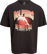 Dolphins 2025 NRL Mens Boxy Fit Graphic Shirt