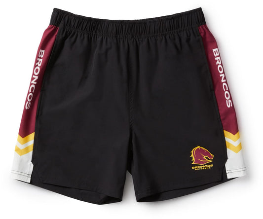 Brisbane Broncos 2025 NRL Kids Tech Shorts