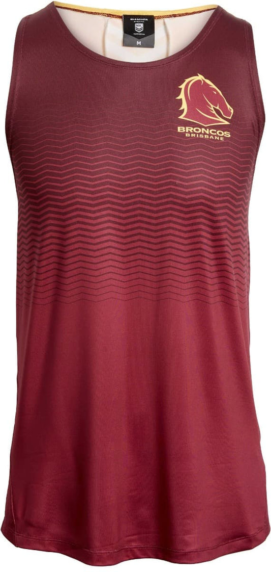 Brisbane Broncos 2025 NRL Mens Tech Tank Singlet