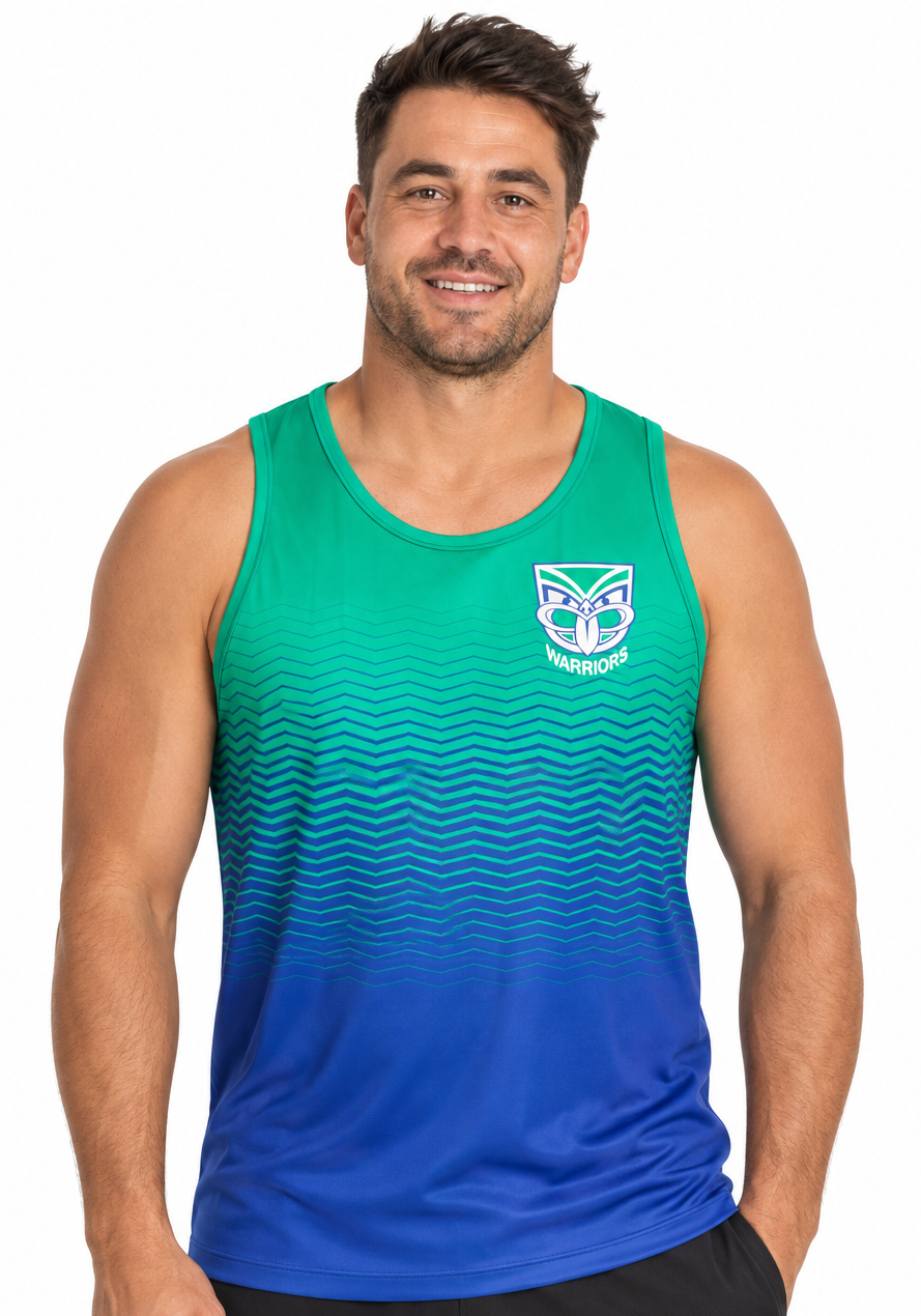 New Zealand Warriors NRL Mens Tech Tank Singlet