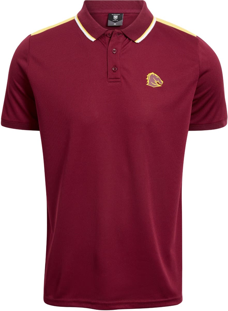 Brisbane Broncos 2025 NRL Mens Tech Polo Shirt