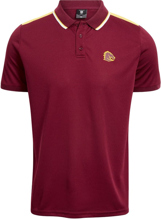 Brisbane Broncos 2025 NRL Mens Tech Polo Shirt