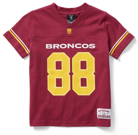 Brisbane Broncos 2025 NRL Kids Gridiron Shirt