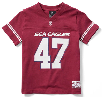Manly Sea Eagles 2025 NRL Kids Gridiron Shirt
