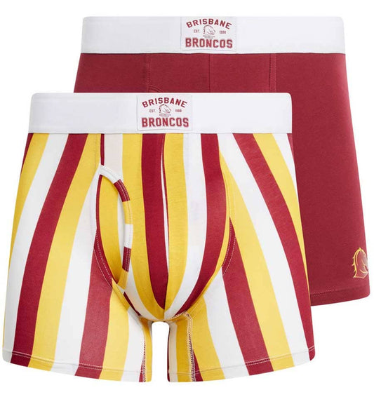 Brisbane Broncos 2025 NRL Mens Underwear 2 Pack