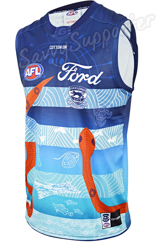 Geelong Cats 2025 AFL Kids First Nations Indigenous Guernsey
