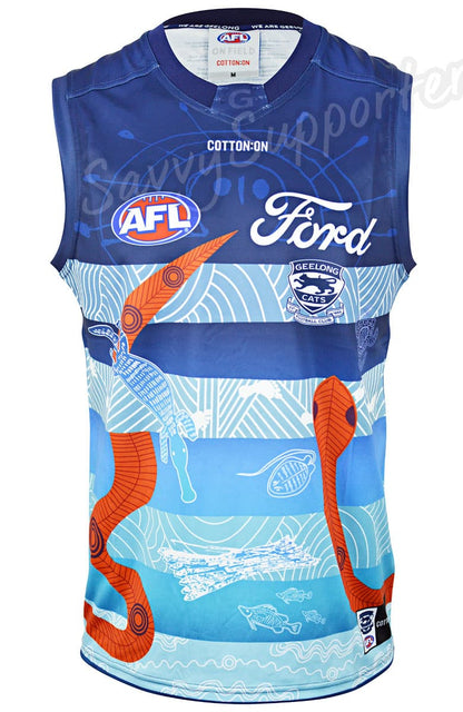 Geelong Cats 2025 AFL Kids First Nations Indigenous Guernsey