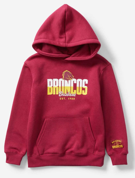 Brisbane Broncos 2025 NRL Kids Collegiate Hoodie