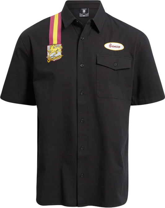 Brisbane Broncos 2025 NRL Mens Mechanic Shirt
