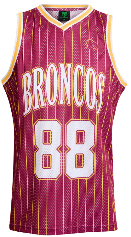 Brisbane Broncos 2026 NRL COAR Mens Basketball Singlet