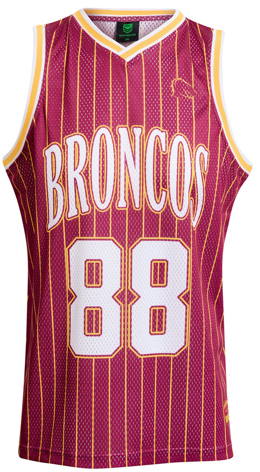 Brisbane Broncos 2026 NRL COAR Mens Basketball Singlet