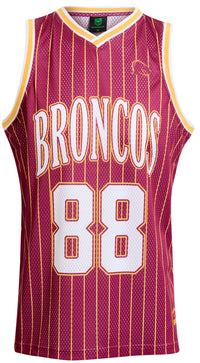 Brisbane Broncos 2026 NRL COAR Mens Basketball Singlet